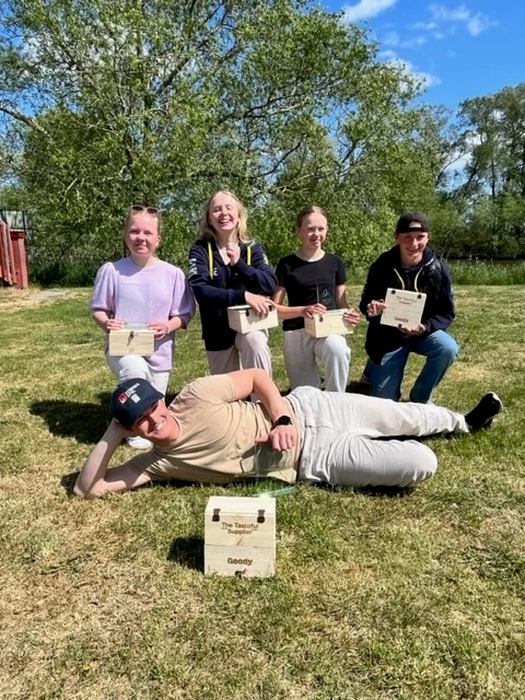 GSS gänget. FR v:Hanna Wennberg, Nora Palm, Linnéa Palm, William Wijk Liggande: Eric Wahlberg